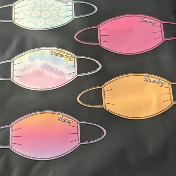 5 Piece set reusable Mask Week Days - Picture 4 of 5